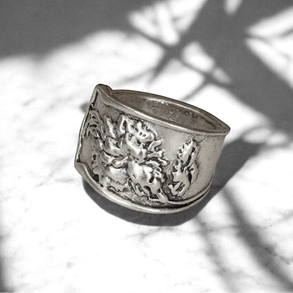 5 For $25💫Trendy Modish Silver Spoon Ring